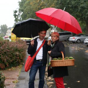 Hannelore Kraft und Sebastian Hartmann bei Hausbesuchen